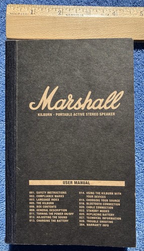 Marshall user manual for - manual, (for